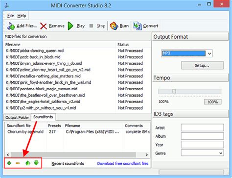 fast conversion without recording;; SF2 Soundfont support; . . Sf2 to mp3 converter